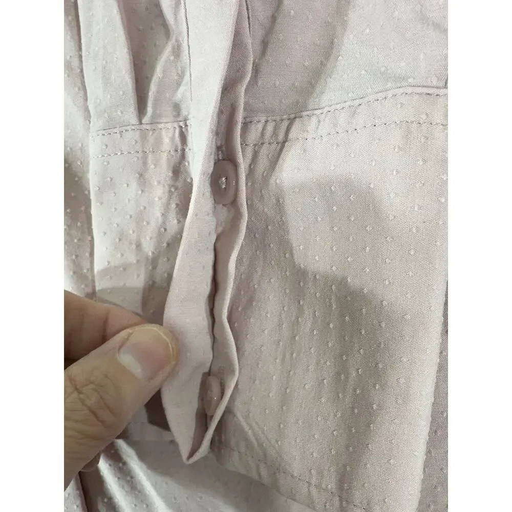 Chicos Silky Soft‎ Donny Half-Placket Shirt Size 1 or 8/10 Pink Button Front